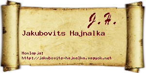 Jakubovits Hajnalka névjegykártya